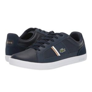 LACOSTE Sport Men's 7.5 Europa Navy Blue Leather Comfort Lace Up Casual Sneakers